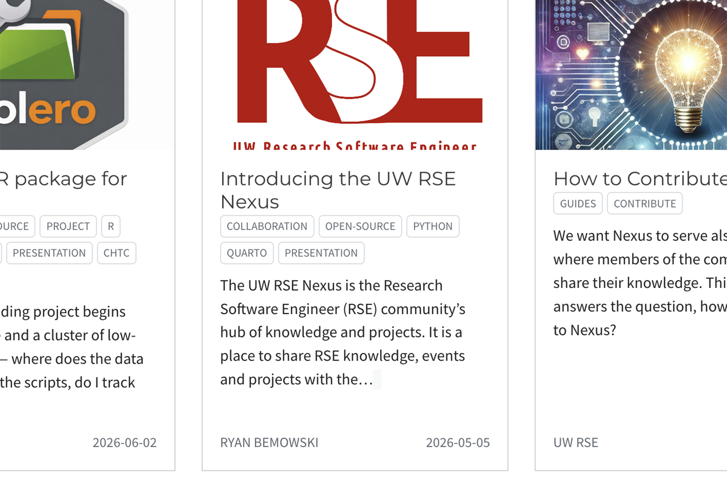 Screen shot of the Nexus website.