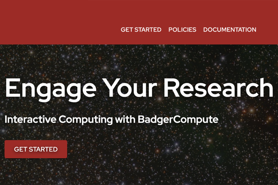 Screen shot of the Badger Compute home page.