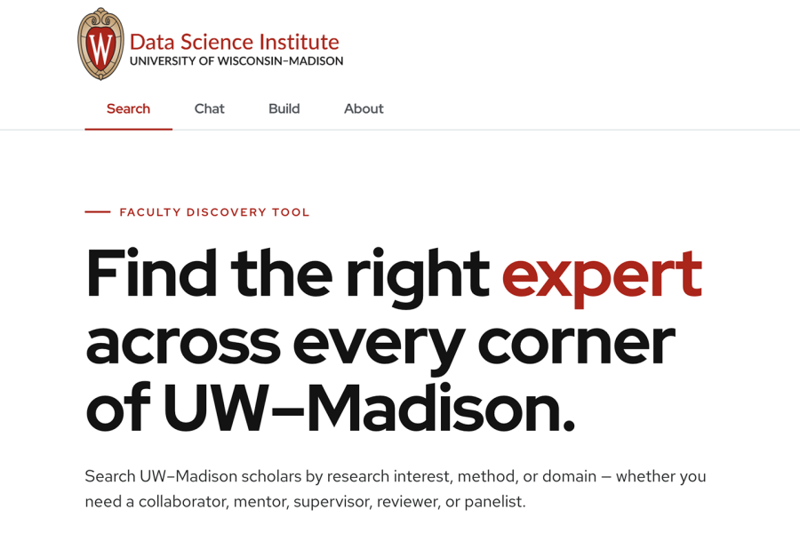 Screen shot of the faculty search tool.